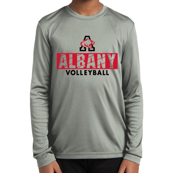 Albany Volleyball Grey Youth Long Sleeve PosiCharge Competitor Tee Thumbnail