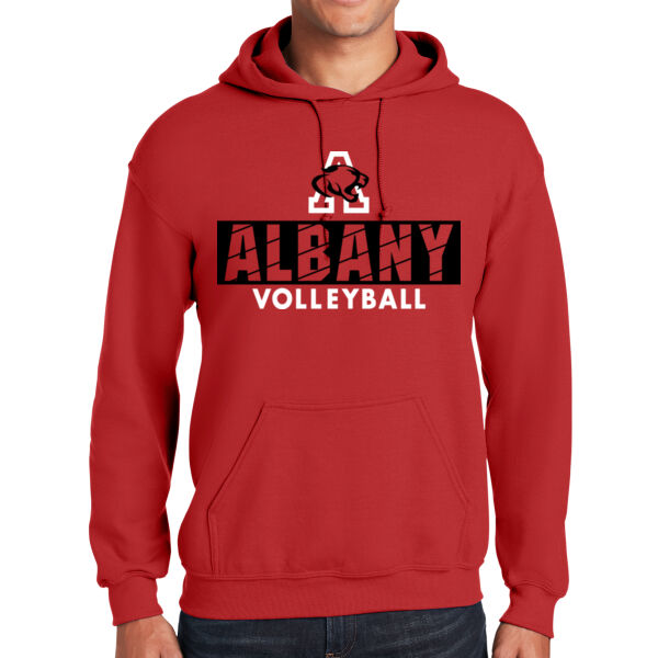 Albany Volleyball Red Heavy Blend Hooded Sweatshirt Thumbnail
