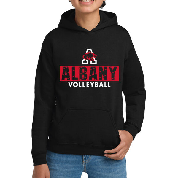 Albany Volleyball Black Youth Heavy Blend Hooded Sweatshirt Thumbnail