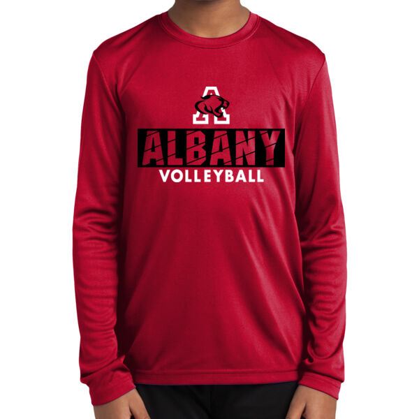 Albany Volleyball Red Youth Long Sleeve PosiCharge Competitor Tee Thumbnail