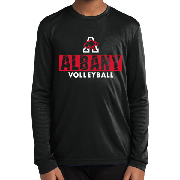Albany Volleyball Black Youth Long Sleeve PosiCharge Competitor Tee Thumbnail