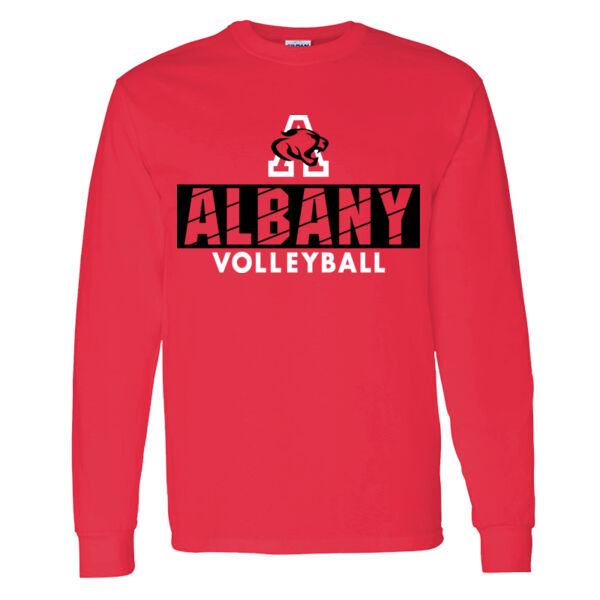 Albany Volleyball Red Heavy Cotton 100% Cotton Long Sleeve T Shirt Thumbnail
