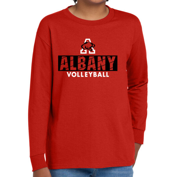 Albany Volleyball Red Youth Heavy Cotton 100% Cotton Long Sleeve T Shirt Thumbnail