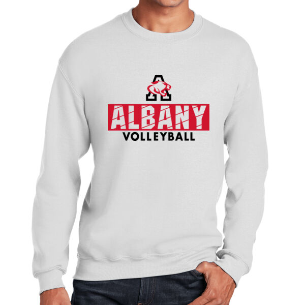 Albany Volleyball White Heavy Blend Crewneck Sweatshirt Thumbnail