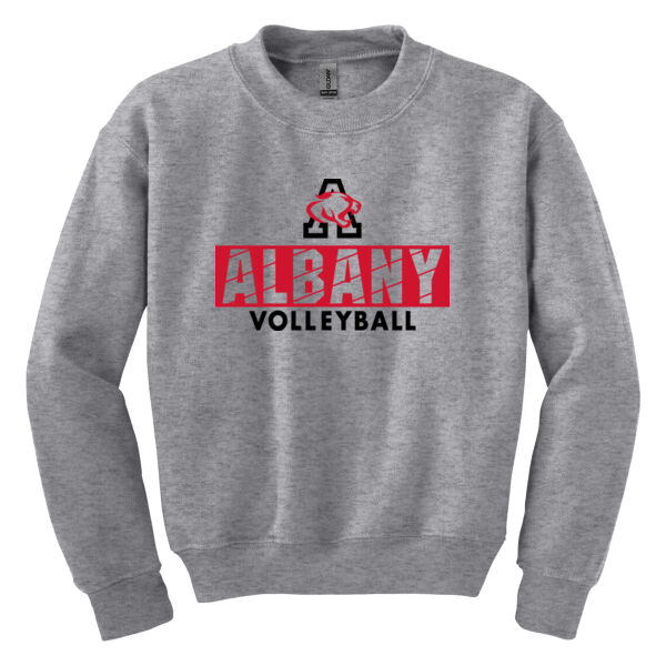 Albany Volleyball Grey Youth Heavy Blend Crewneck Sweatshirt Thumbnail