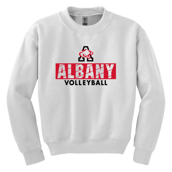 Albany Volleyball White Youth Heavy Blend Crewneck Sweatshirt Thumbnail