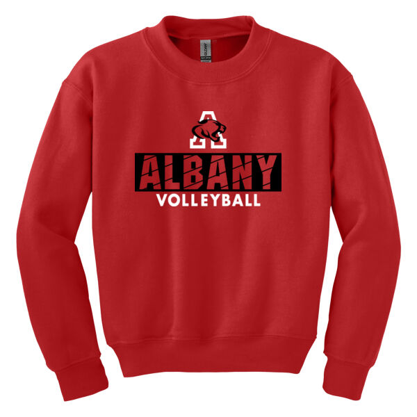 Albany Volleyball Red Youth Heavy Blend Crewneck Sweatshirt Thumbnail